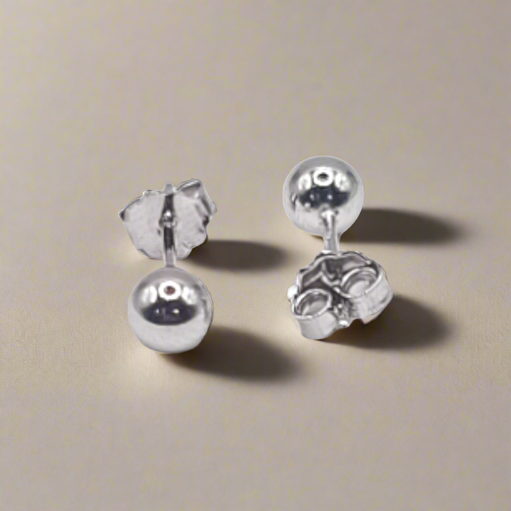 Classic Silver Ball Stud Earrings