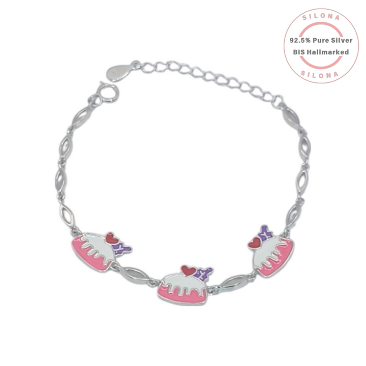 925 Silver Kids' Cake Bracelet | BIS Hallmarked | Silona