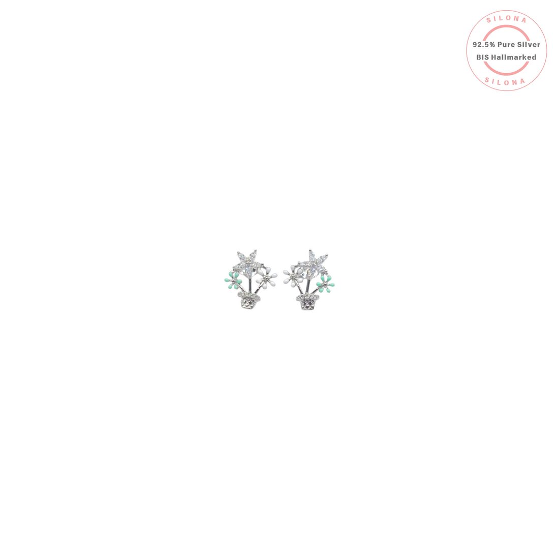 Blooming Floral Pot Stud Earrings