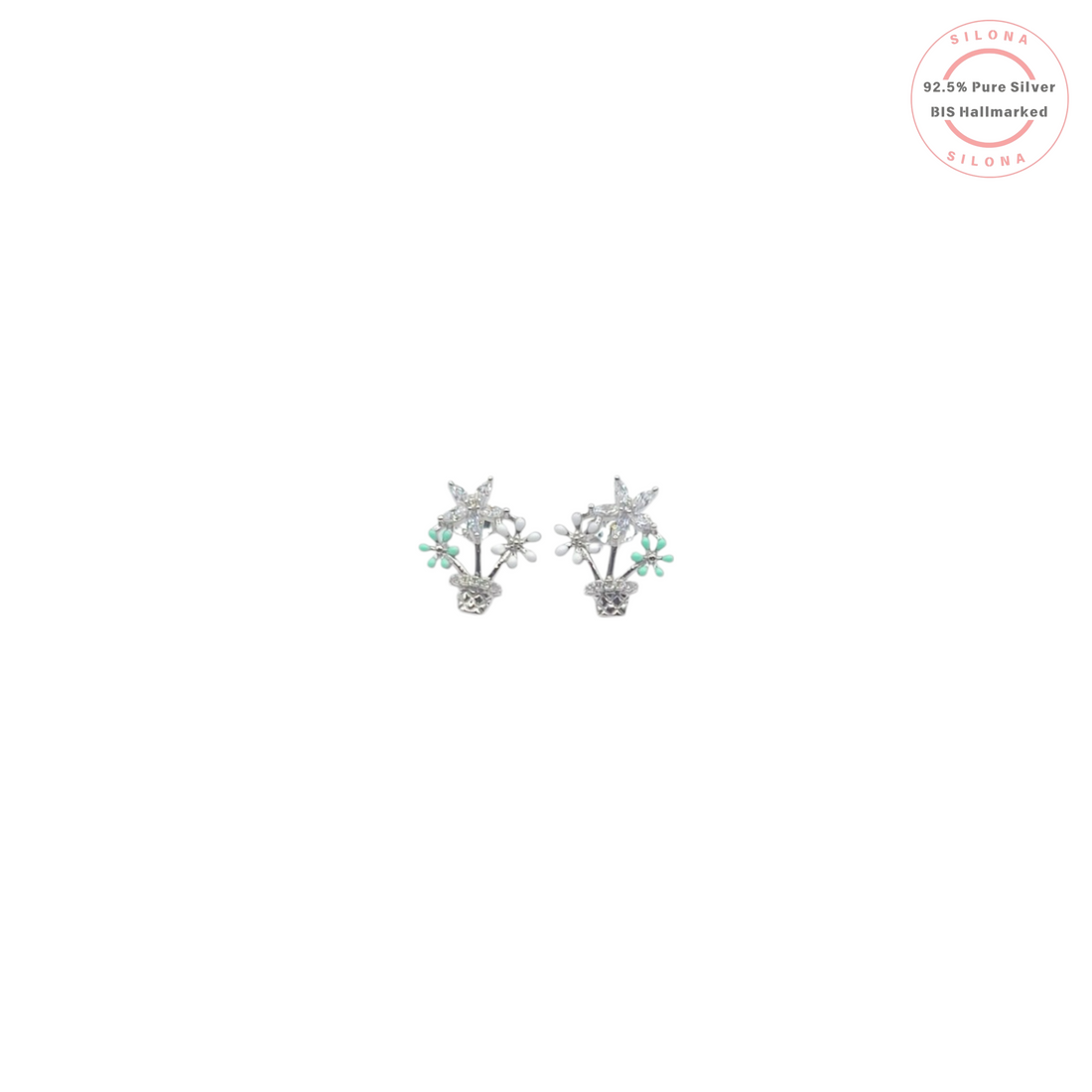 Blooming Floral Pot Stud Earrings