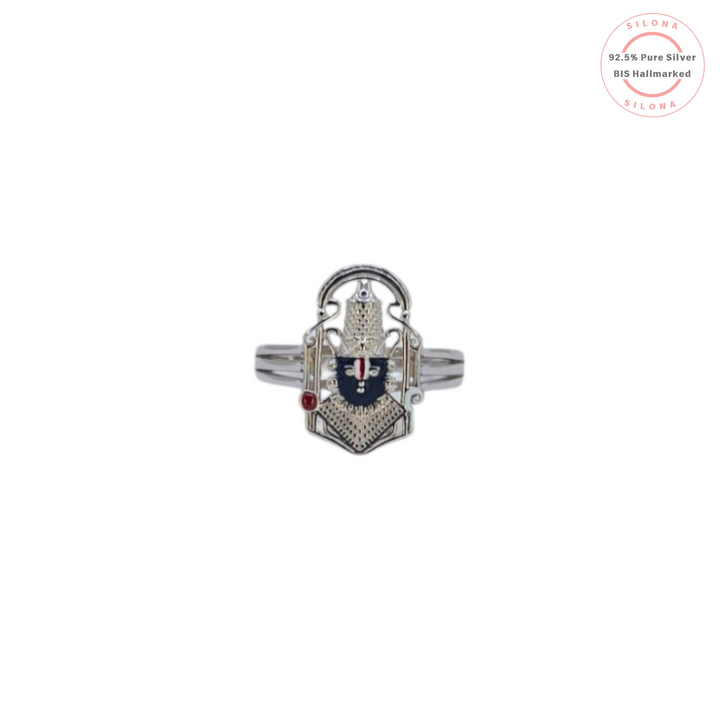 92.5% Pure Silver Tirupati Balaji Ring – BIS Hallmarked