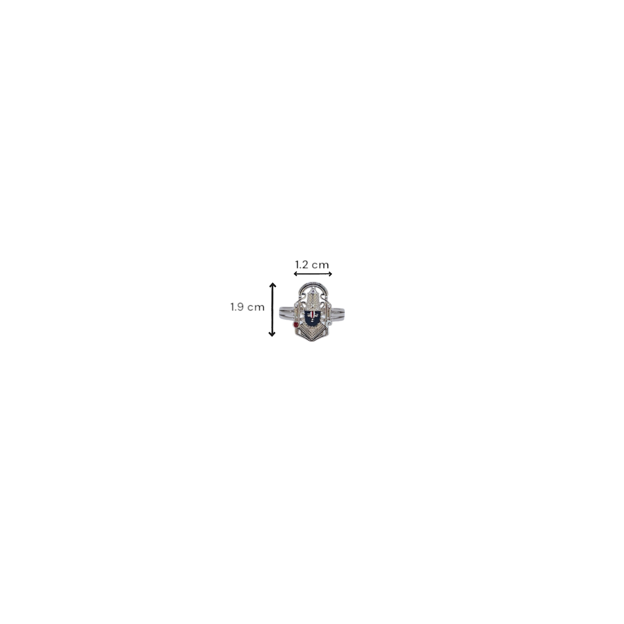 92.5% Pure Silver Tirupati Balaji Ring – BIS Hallmarked