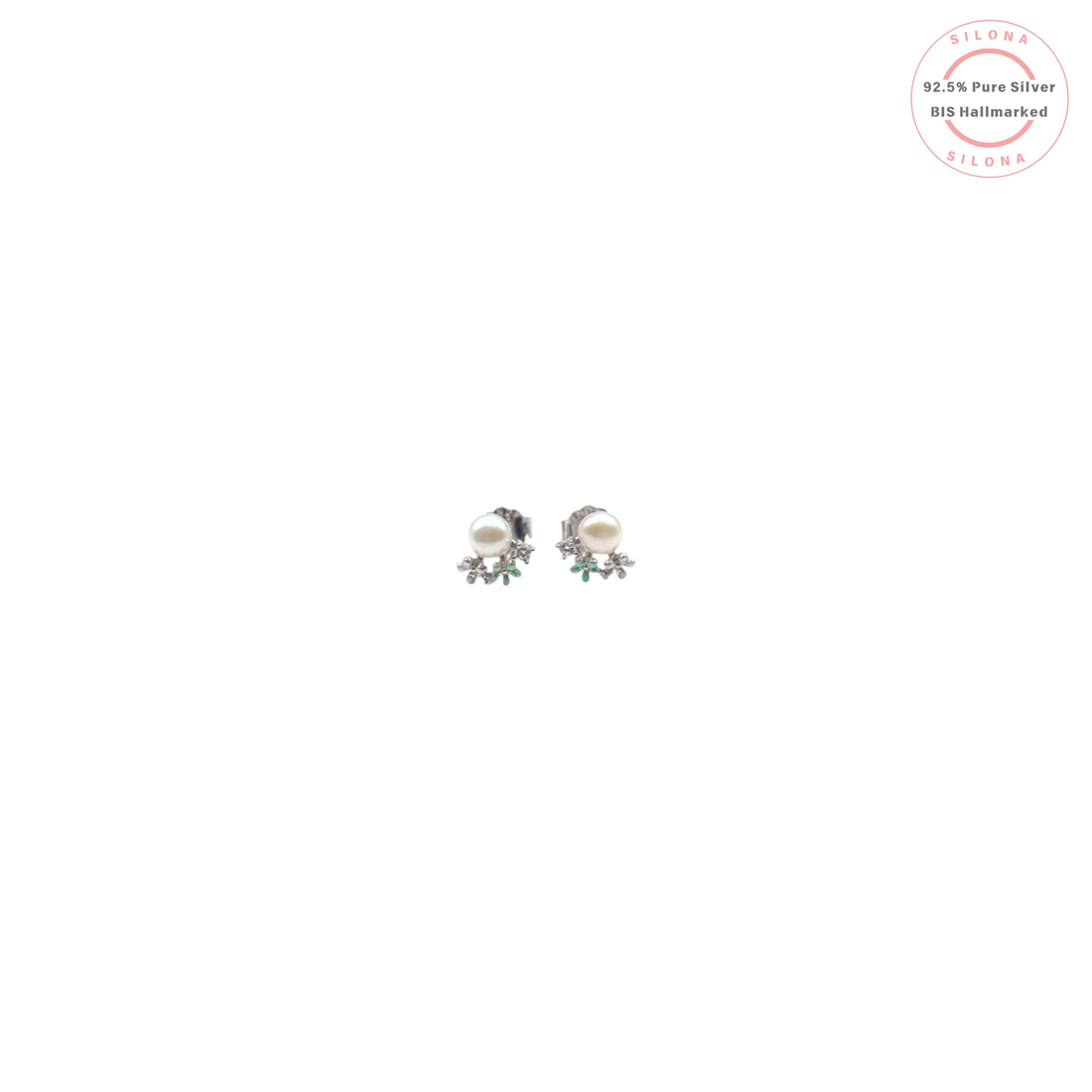 Minimalist Pearl & Clover Earrings